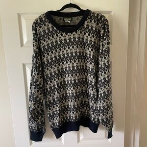 90’s Pacific Winds Navy and Cream Knit Dad Sweater